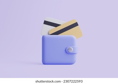 billetera azul con tarjetas