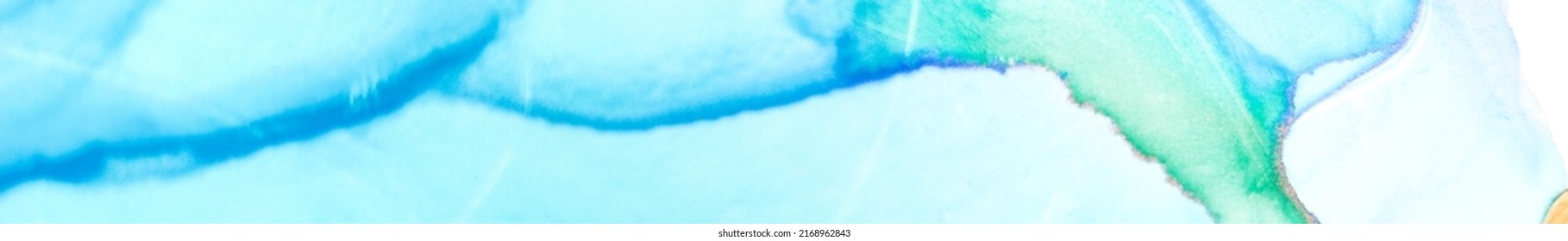 Blue Water Color Marble. Modern Abstract Template Blue Marble Background. Green Ink Paint. Teal Alcohol Ink Marble. Ocean Alcohol Ink Background. Light Elegant Art Texture. Green Abstract Watercolor.