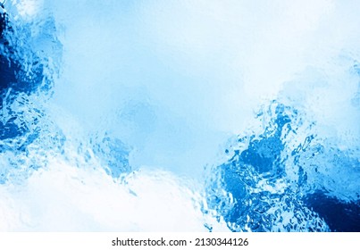 Blue Watercolor Backdrop With Cool Snow Mist Or Imaginary Peaks Filled With Coolness.  For Banner Wallpaper Web Game Decoration Christmas Season Template