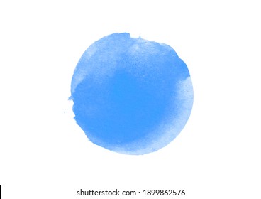 Blue Watercolor Circle On White Background Stock Illustration ...