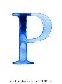 Blue Watercolor Letter Stock Illustration 43178458 | Shutterstock