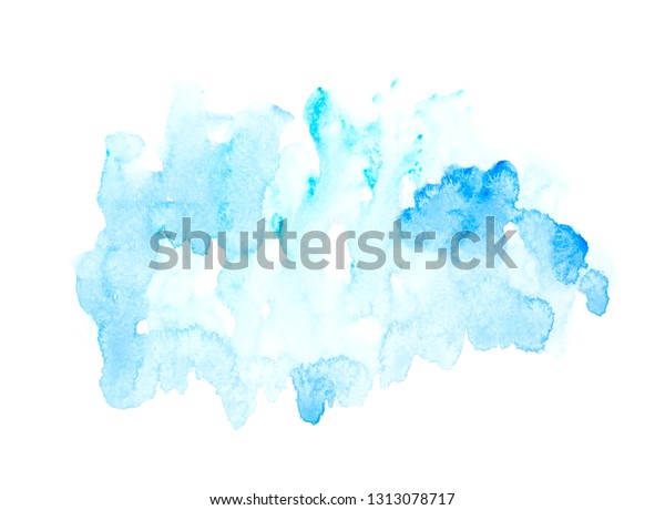 Blue Watercolor Painting Ideas Colorful Shades Stock Illustration 