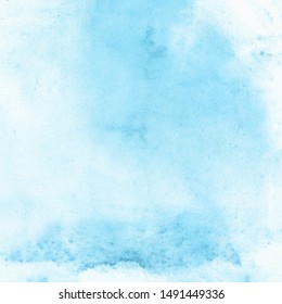 Blue Watercolor Pastel Paint Background Texture.