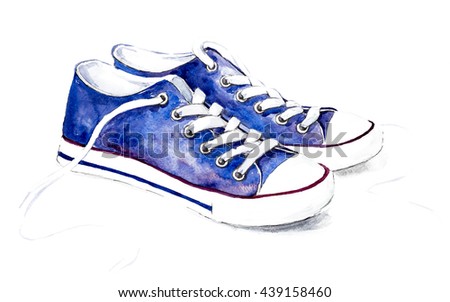 Blue Watercolor Sneakers