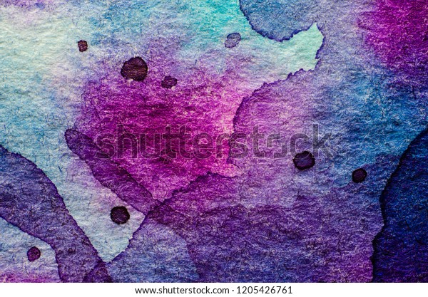 Blue Watercolor Stain On Embossed Paper Stock Illustration 1205426761