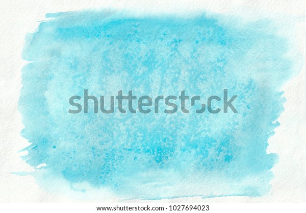 特殊な水彩色の紙の上に 青の水色の水平グラデーション背景にスポット塩介在物が完成 のイラスト素材