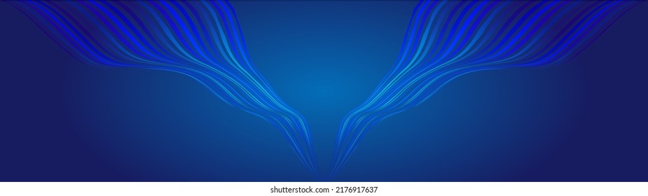 Blue Wavy Lines Moving From Top To Bottom Converge Abstract Texture Background