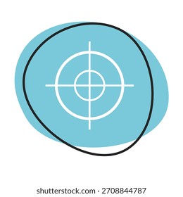 Blue web button with white icon: Crosshair