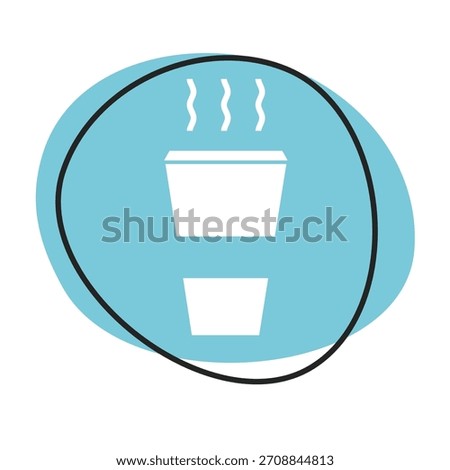 Blue web button with white icon: Coffe Cup