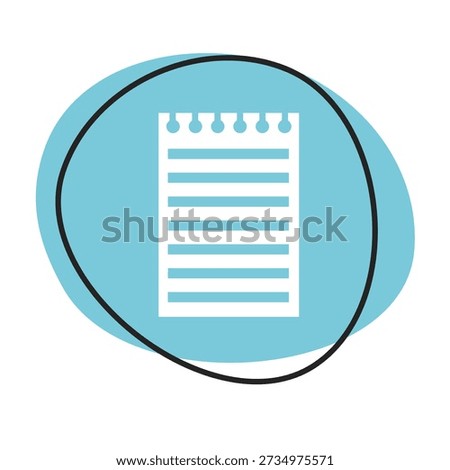 Blue web button with white icon: Notepad