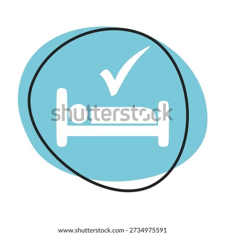 Blue web button with white icon: Room available