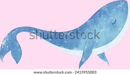 blue whale illustration art painting watercolor