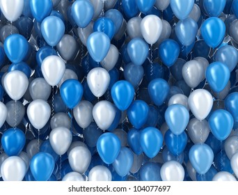 Blue And White Balloons Background