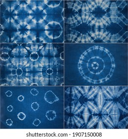 Blue White Batik Examples Untied Folded Stock Illustration 1907150008 ...