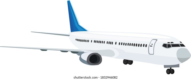 Blue White Color Passenger Plane Illustration Stock Illustration ...