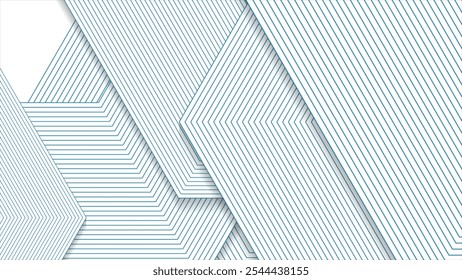 Blue and white linear hexagons abstract geometry design - Powered by Shutterstock