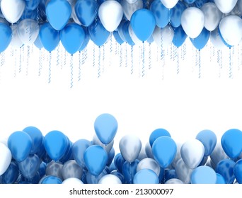 Blue and white party balloons 