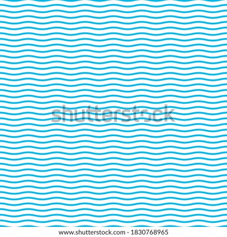 Blue and white seamless wave pattern. Linear waves background. Abstract geometric ornament. Sea or ocean texture.