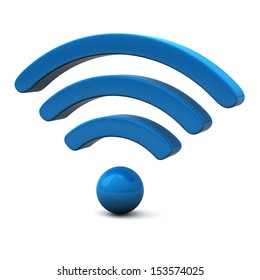 Blue Wifi Icon, 3d