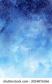 Blue Winter Watercolor Background Digital Paper