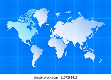 World Vector Map Countries Graticule Robinson Stock Vector (Royalty ...