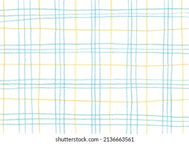Blue and yellow colored pencil  check illustration background.