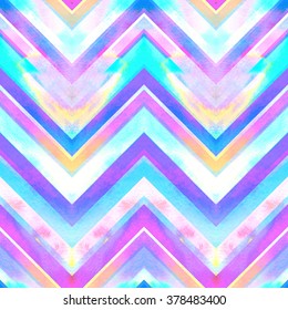 Blue Zig Zag Ornament Watercolor Zig Stock Illustration 378483400