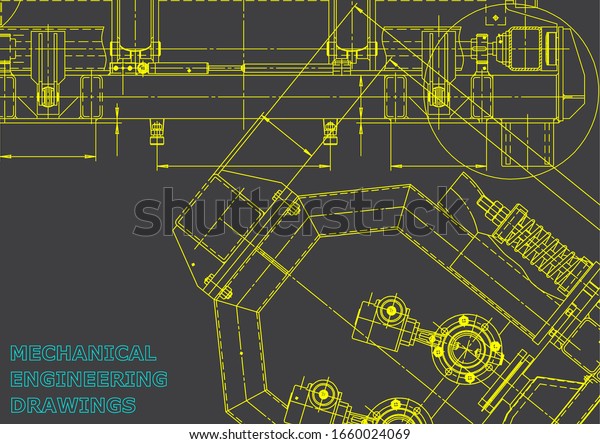 Blueprint engineering drawings.\
Mechanical instrument making. Technical abstract\
backgrounds