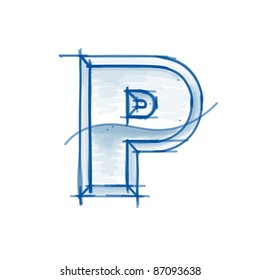 Blueprint Font Sketch Letter B Marker Stock Illustration 87093566 ...