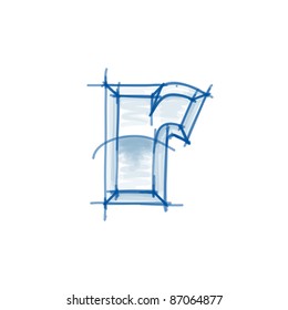 Blueprint Font Sketch Letter R Marker Stock Illustration 87064877 ...