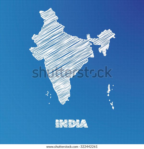 Blueprint Map Country India Stock Illustration 322442261 | Shutterstock