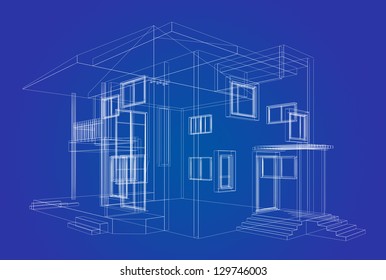 Blueprint Project High Quality 3d Render Stock Illustration 129746003 ...