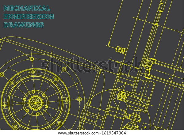 Blueprint.\
Vector engineering illustration. Cover.\
Gray