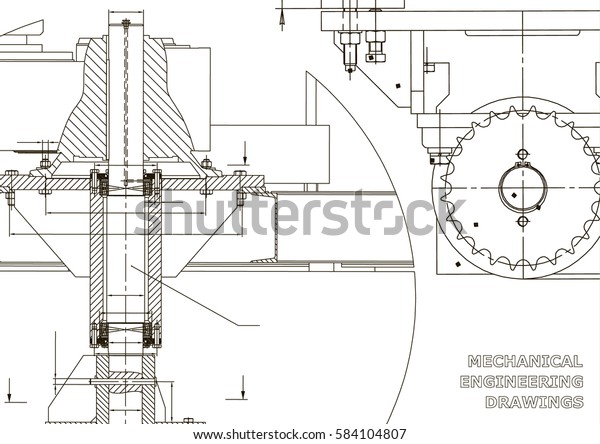 Blueprints. Mechanical engineering drawings. Cover.
Banner. Technical Design.
White