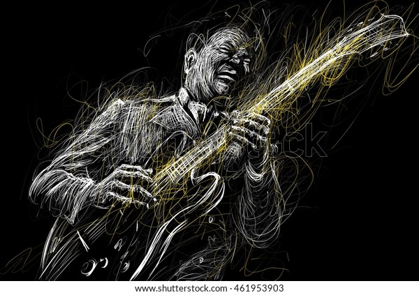 Blues  and Jazz musician with a guitar  guitarist\
guitar player