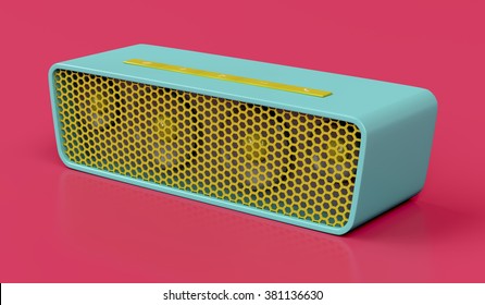 Bluetooth Speaker On Red Background