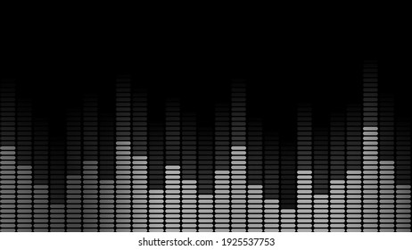 blur black and white music soundwave equalizer with black background