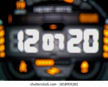 Blur digital clock from the smartwatch. The date seen is December 7, 2020. It can be used as a background to commemorate Pearl Harbor Remembrance Day across America