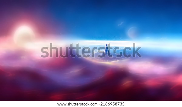 Blur matte painting\
A Planet for away from earth in star galaxy, Blur background for\
vfx, post movie production, this image has been deliberately\
blurred and out of\
focus