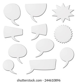 Blurb Or Speech Bubbles As White Cardboard 