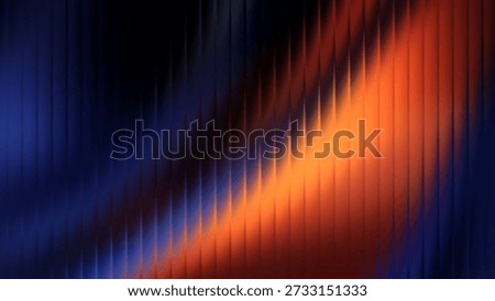 Blurred abstract background, vertical lines texture, vibrant gradient, glowing effect, dark blue to orange.