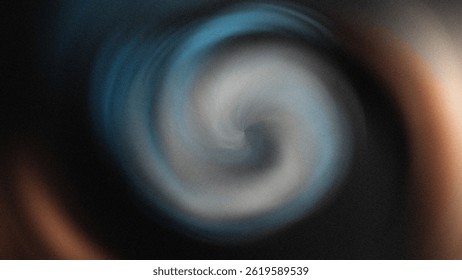 A blurred abstract image featuring a central white vortex surrounded by dark and light color gradients swirling