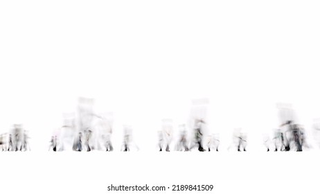 Blurred crowd of people Urban view 3d render - Powered by Shutterstock