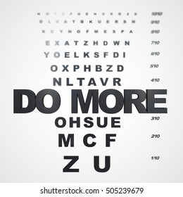 Blurred Eye Chart With The Words Do More On Focus