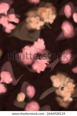 Blurred Floral Pattern with Soft Focus Flower Effect