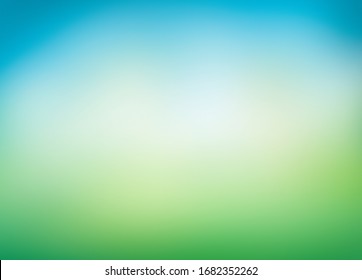 A Blurred Fresh Spring, Summer Blue And Green Abstract Background. Illustration.