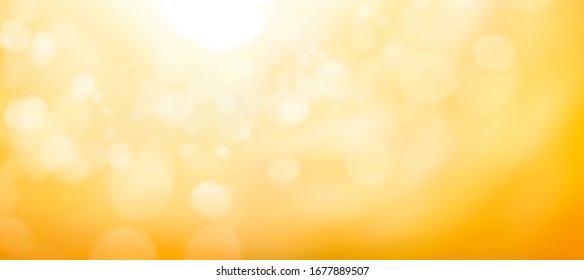 A Blurred Golden Warm Yellow And Orange Abstract Sunny Summer Sky Background Illustration.