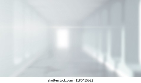 Blurred image of a long corridor, using as architectural background, 3d rendering - Shutterstock ID 1193415622