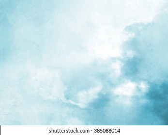 Blurred Sky Background In Soft Blue Watercolor