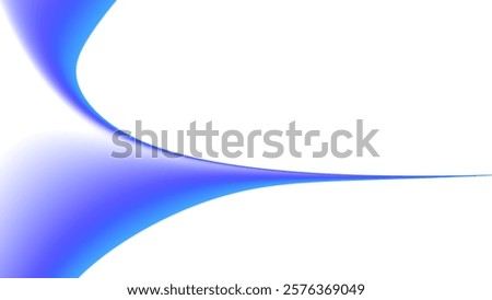 Blurred transparent gradient background. Elegant blue wavy line on Transparent png overlay background